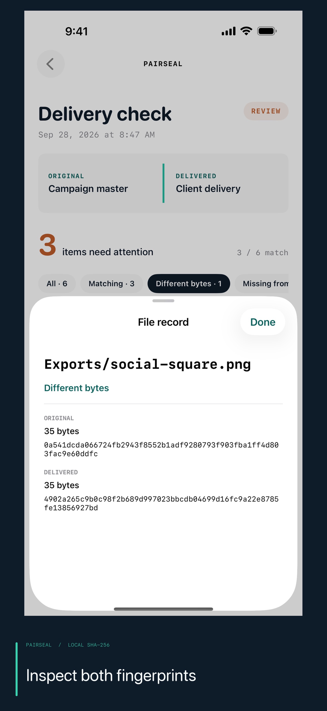 Screenshot 4 of Pairseal: Folder Verification