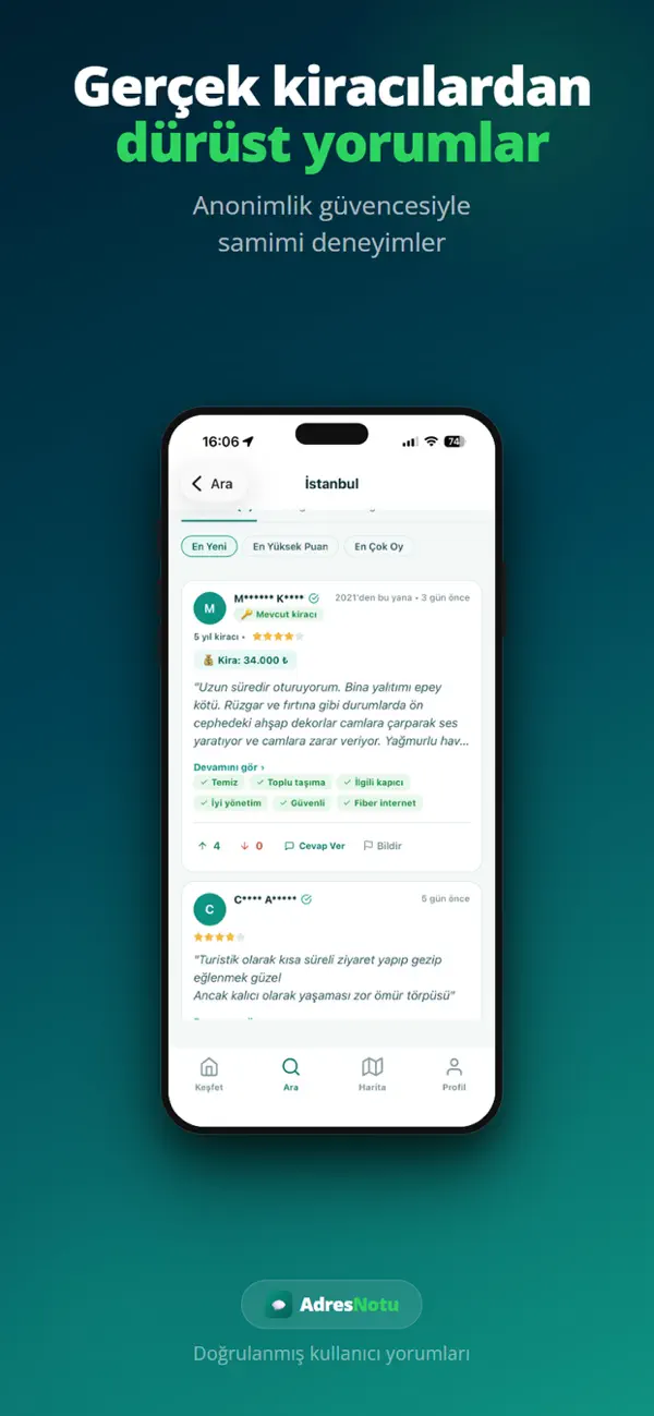 Screenshot #2 pour AdresNotu: Ev & Semt Yorumları