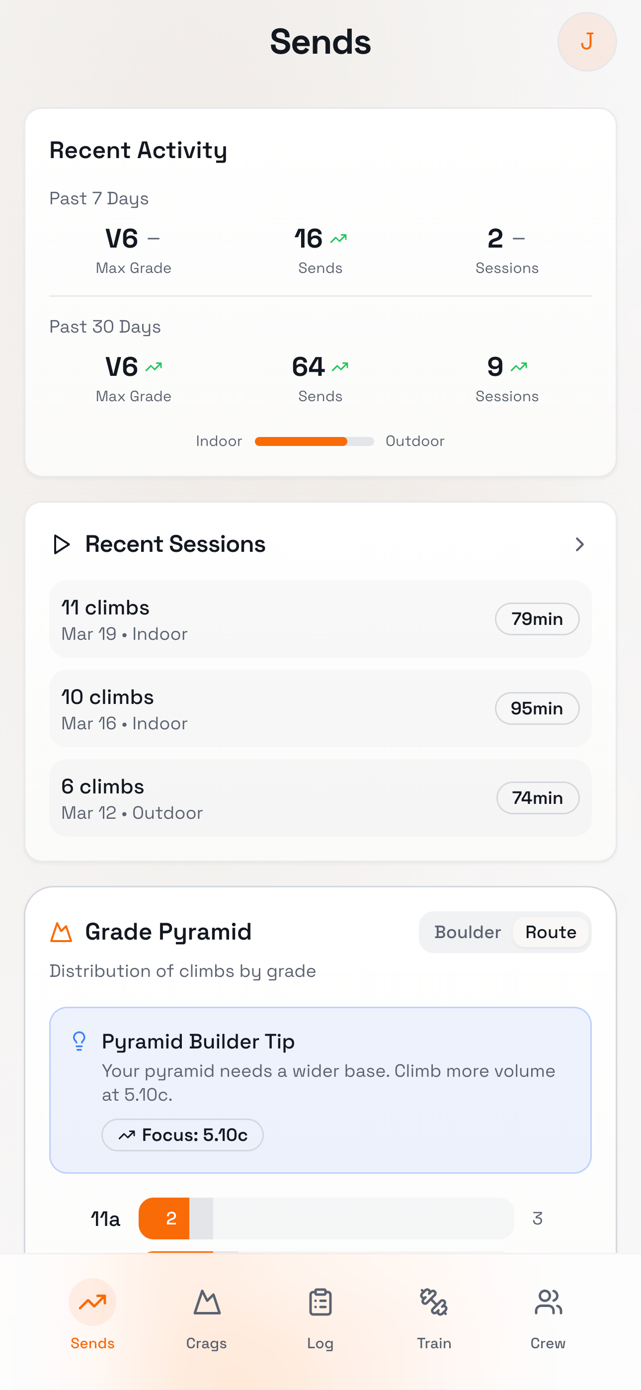 SendIt Crux: Climbing Tracker screenshot 2