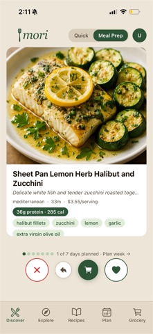Mori - Recipe Discovery iPhone screenshot
