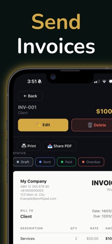 ProfitPad: Invoice & Expenses iPhone screenshot