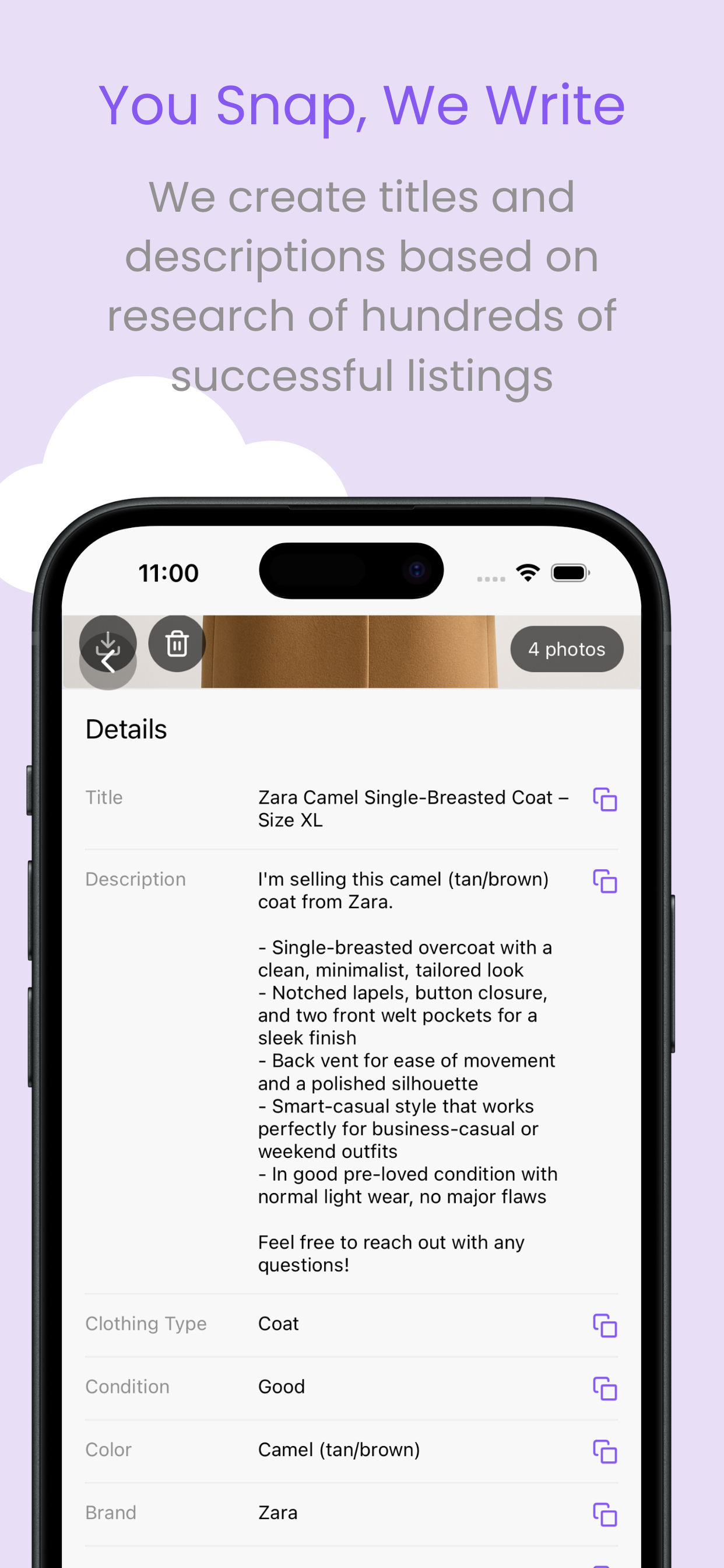 Closet Resale App: AI Listings