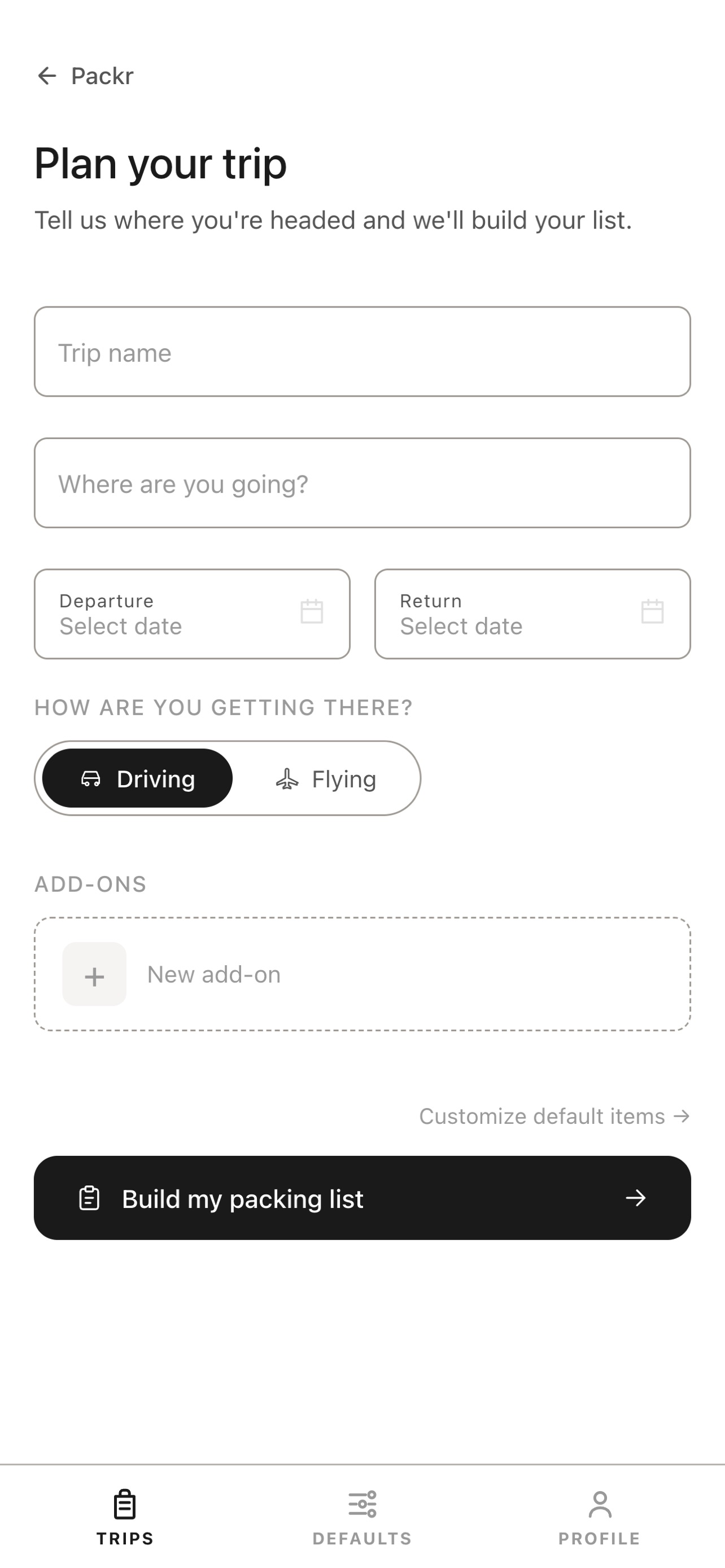 Screenshot 4 of Packr: Smart Packing Lists