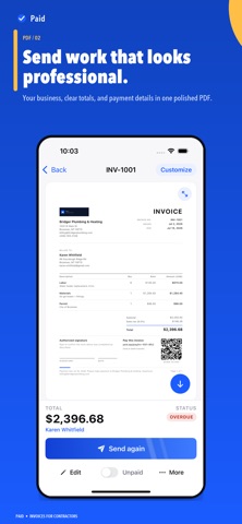 Paid: Invoices & Estimates iPhone screenshot