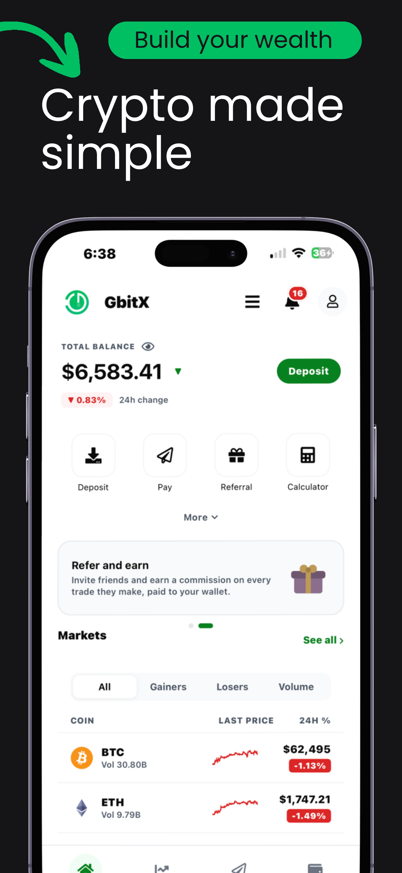 GbitX: Bitcoin & crypto screenshot 3
