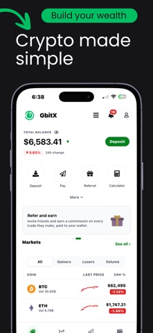 GbitX: Bitcoin & crypto Screenshot 3 of 8