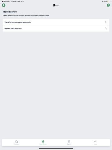Bank Oak Ridge Mobile iPad screenshot