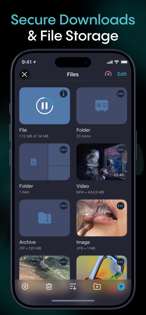 Aloha Browser - Private VPN - Organized Local Storage