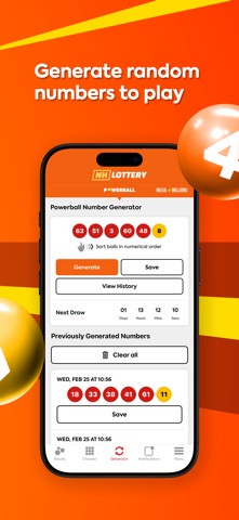 NH Lottery Numbers iPhone screenshot