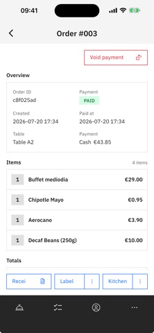Palm POS iPhone screenshot