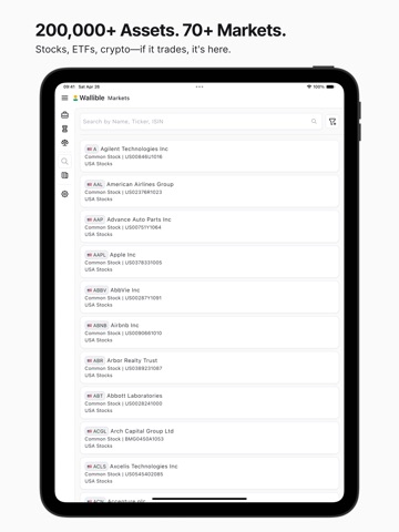 Wallible iPad screenshot