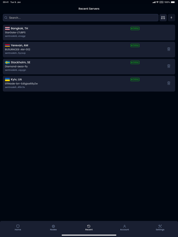 Sentinel Shield dVPN iPad screenshot 4 - Utilities app