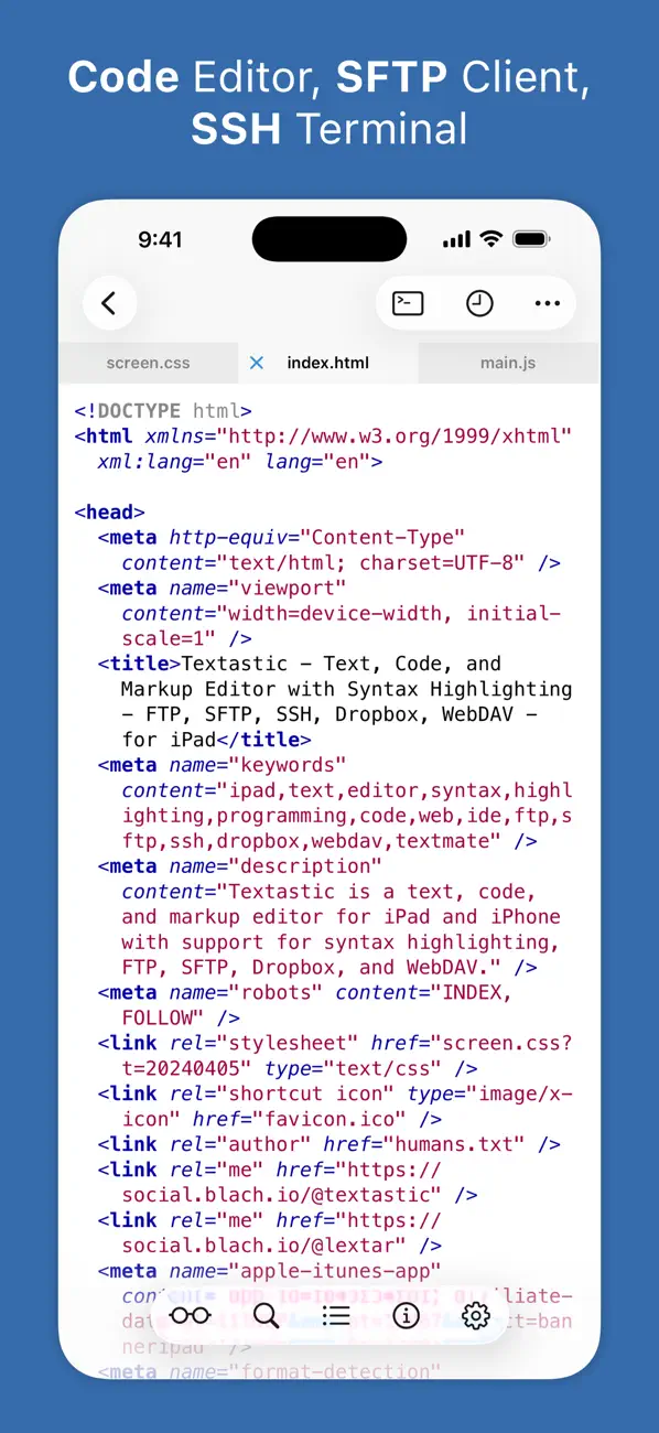 #1. Textastic Code Editor (iOS) 作者: Alexander Blach
