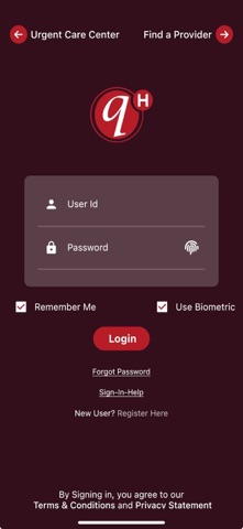 My qH app screenshot