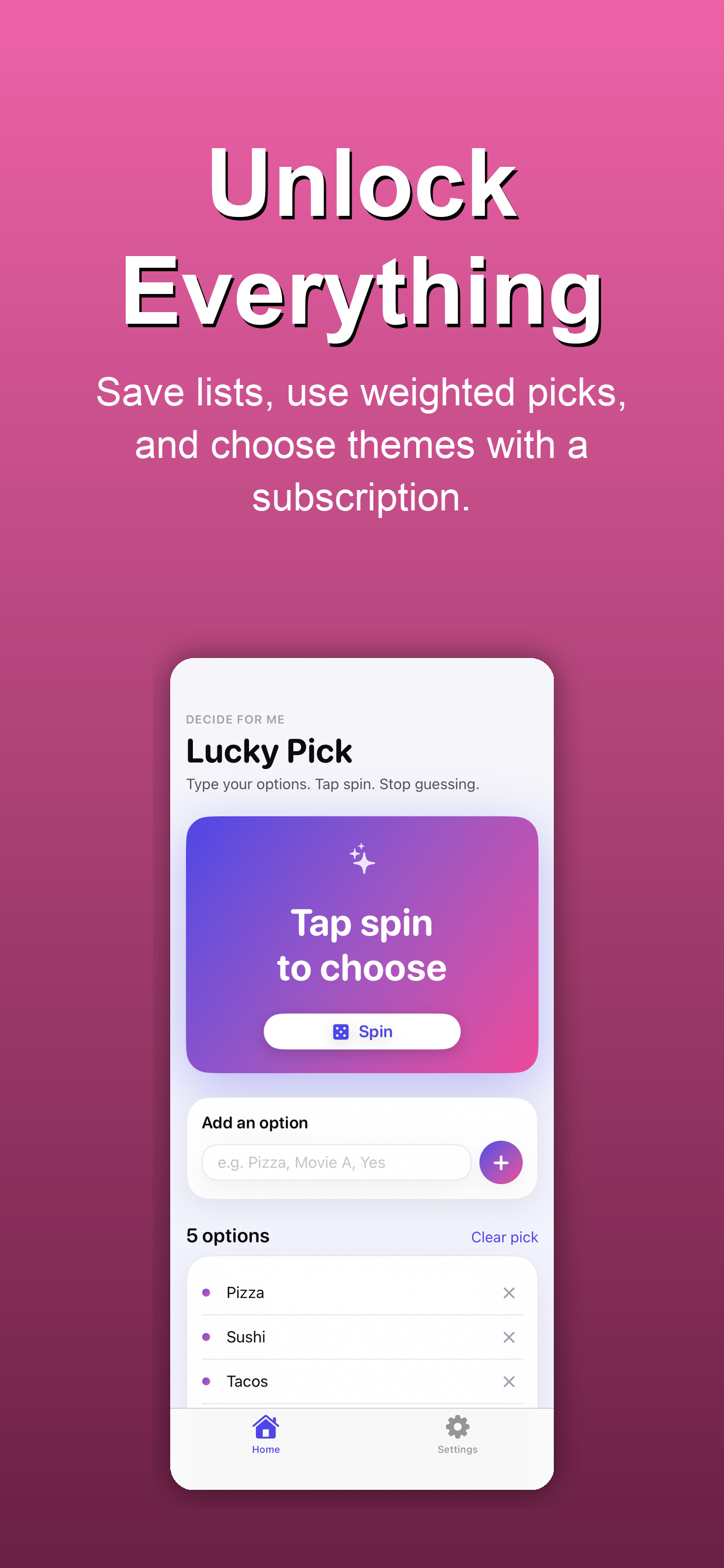 Decision Maker - Random Picker