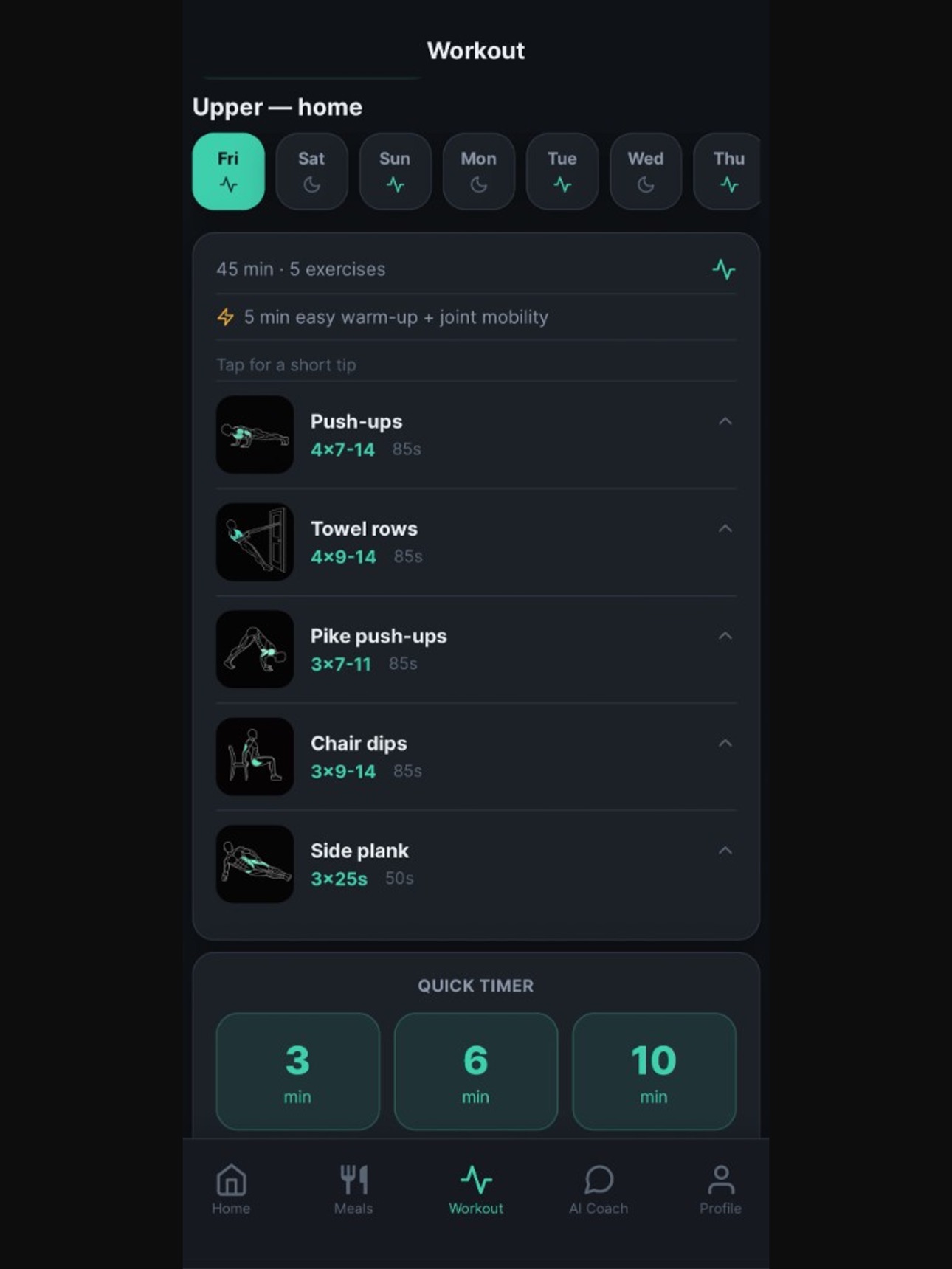 Screenshot 8 of FitCoach menu