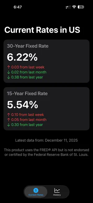 Mortgage Rate Dashboard screenshot 1