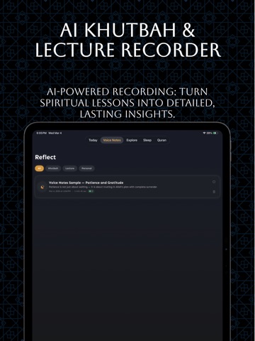 Hush: AI Islamic Habit Tracker iPad screenshot