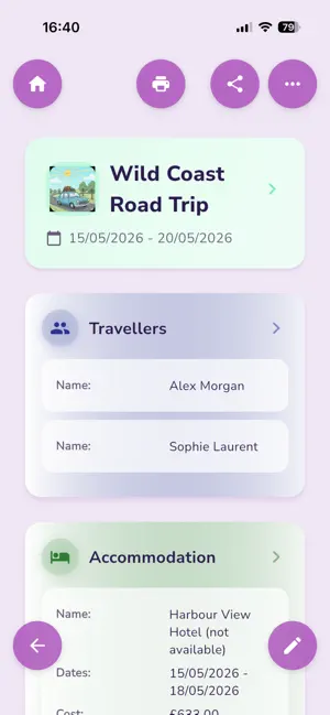 MyHolidays planner screenshot 2