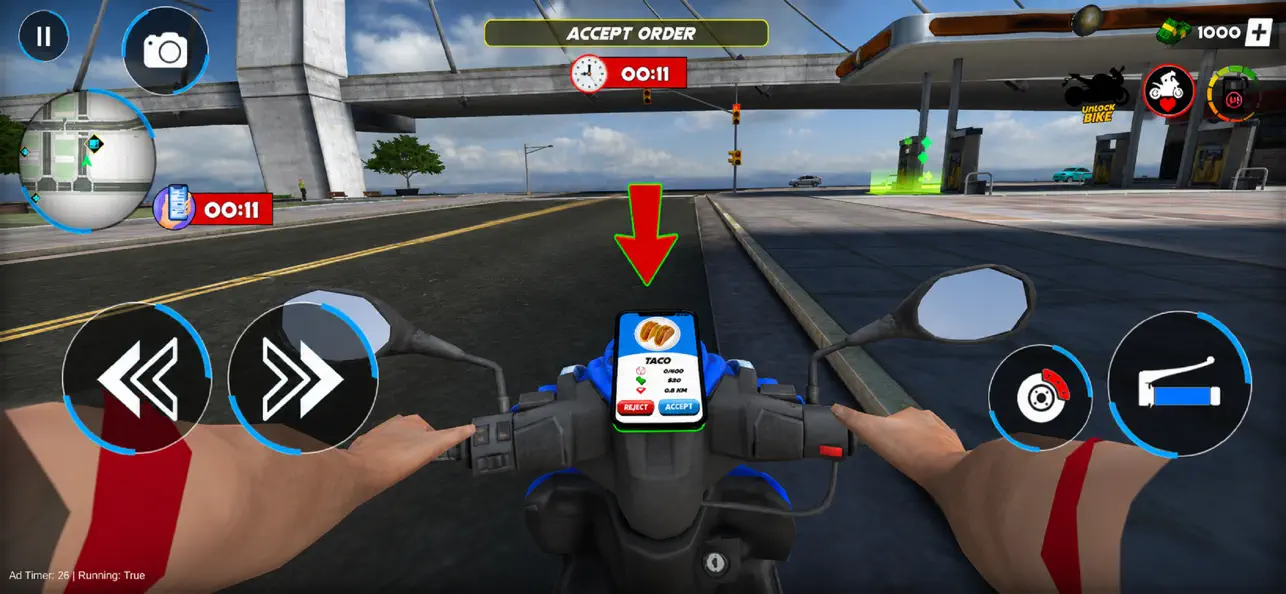Screenshot #1 pour Jeu de livreur pizzas à vélo