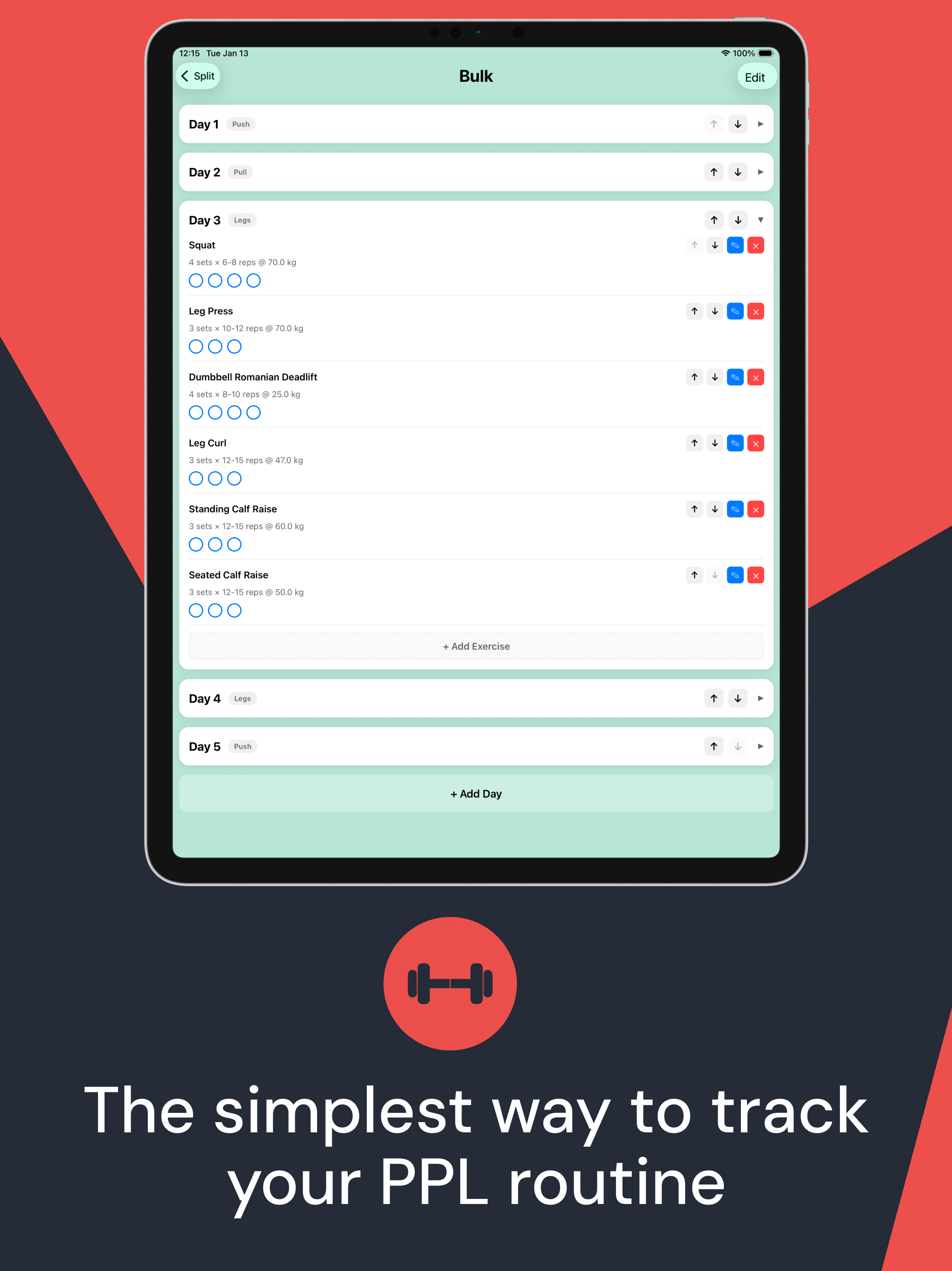 Split Workout Tracking