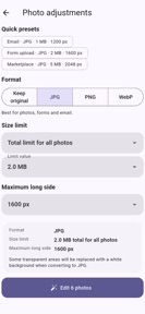 Piczelo: Reduce Photo Size screenshot