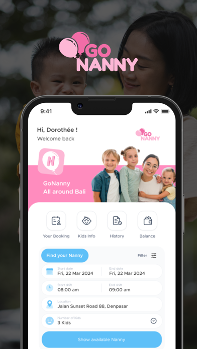 Screenshot 1 of Go-Nanny App