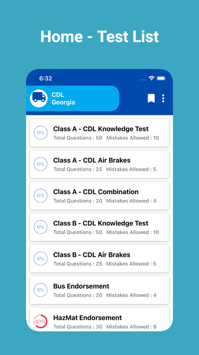 Georgia CDL Prep Test Screenshot