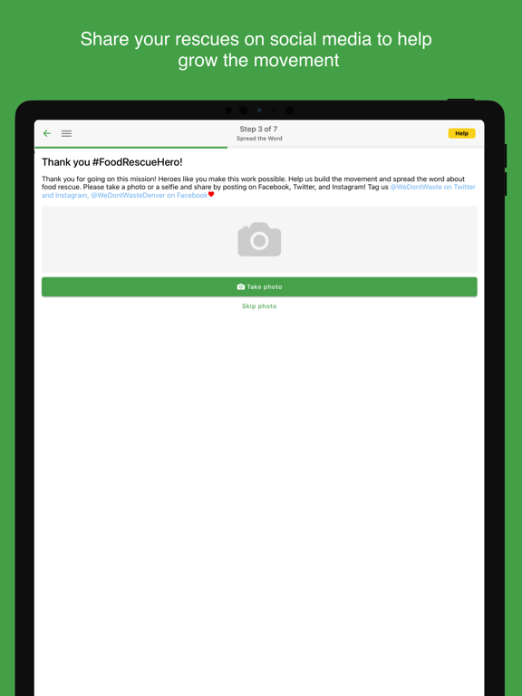 Hunger Network Food Rescue iPad screenshot 5 - Food & Drink app