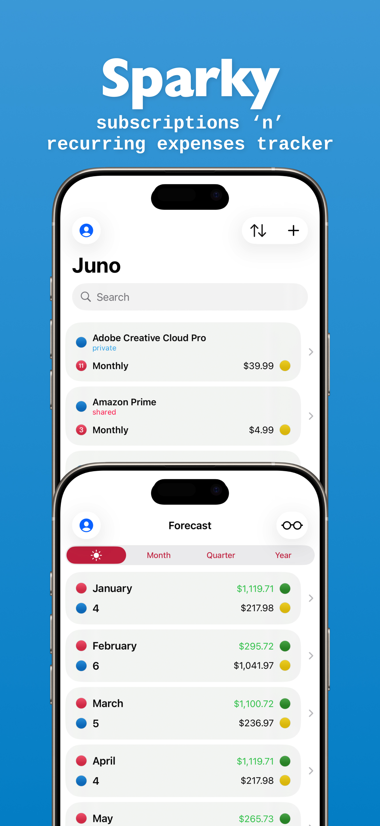 Subscriptions Tracker - Sparky