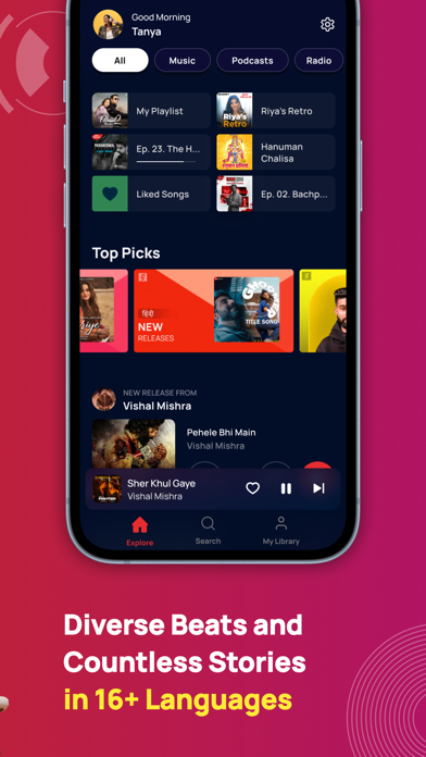 Screenshot #2 pour Gaana Music - Songs & Podcasts