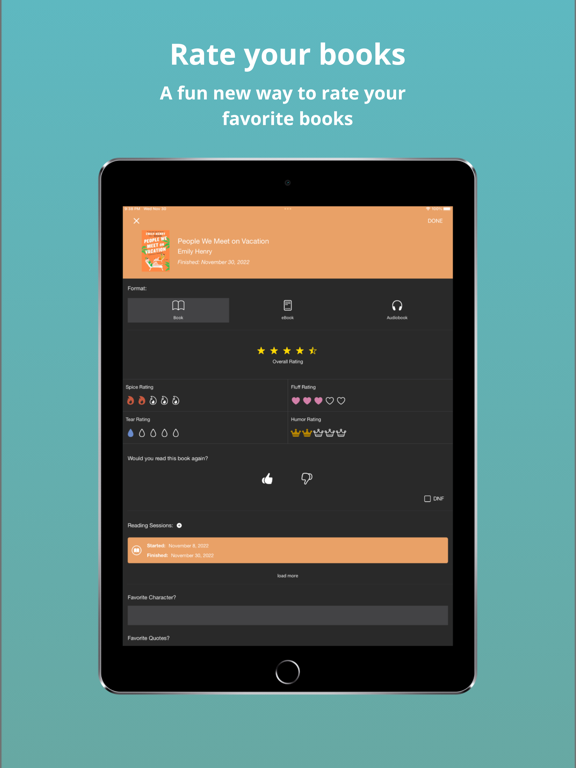TBR - Bookshelf iPad screenshot 5 - Book app