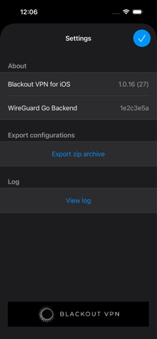 Blackout VPN - Go Dark iPhone screenshot