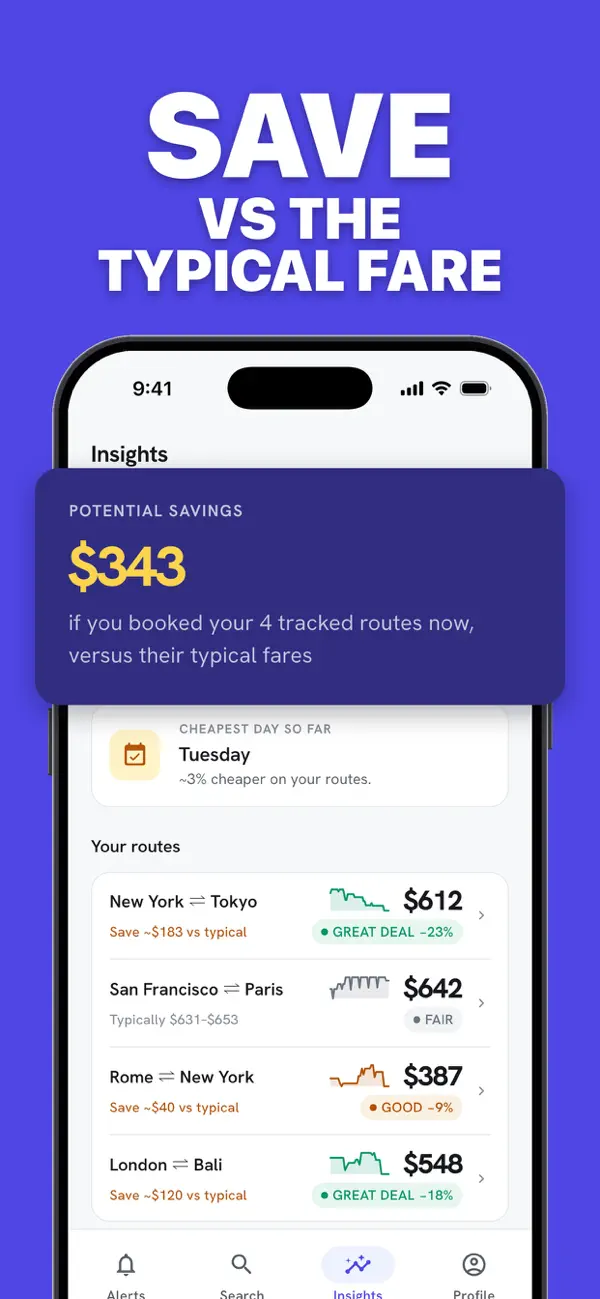 Screenshot #3 pour Airfare Alerts: Price Tracker