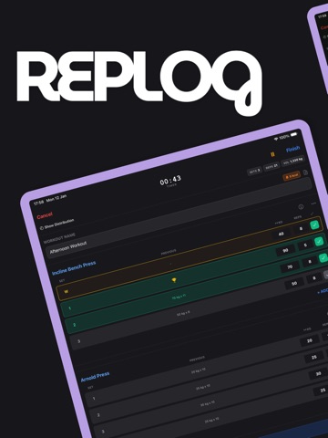 RepLog: Gym Workout Tracker iPad screenshot