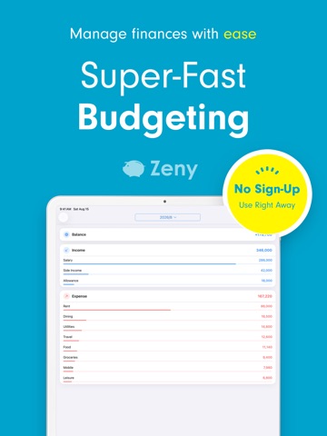 Easy Budget Money Tracker Zeny iPad screenshot 1