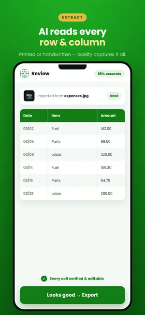 Xcelify: Scan Tables to Sheets screenshot 2