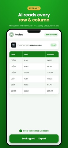 Xcelify: Scan Tables to Sheets screenshot
