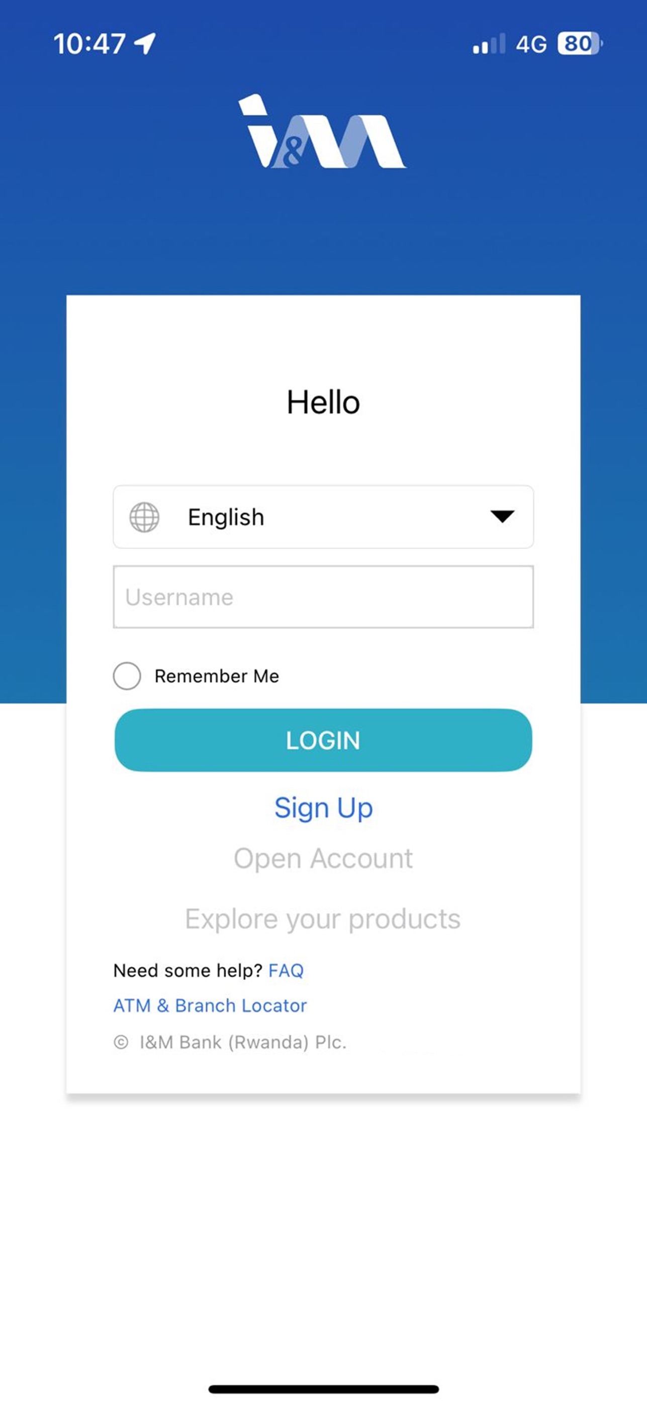 Screenshot 1 of I&M Bank Rwanda