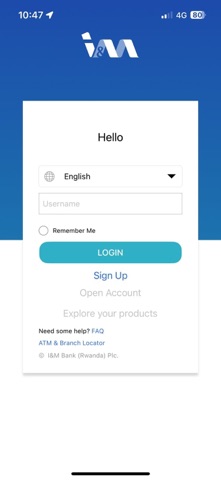 I&M Bank Rwanda app screenshot
