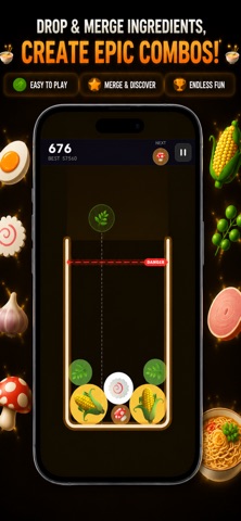 Noodle Drop:Ramen Merge Puzzle iPhone screenshot
