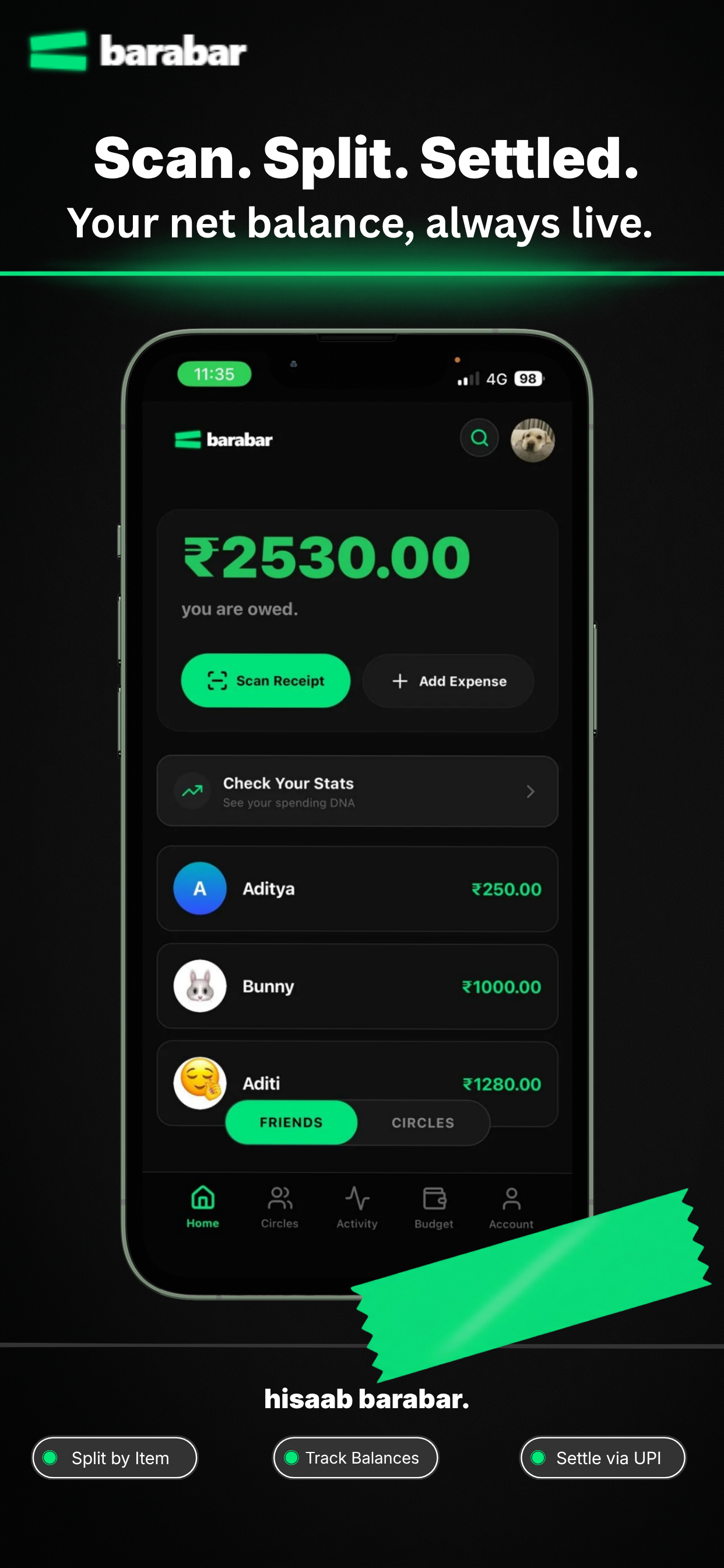 Barabar: Bill split & Budget screenshot 3
