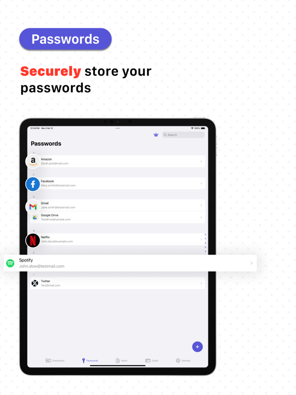Risk Free Password Manager iPad screenshot 4 - Productivity app