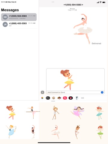 Ballet Girls Stickers iPad screenshot
