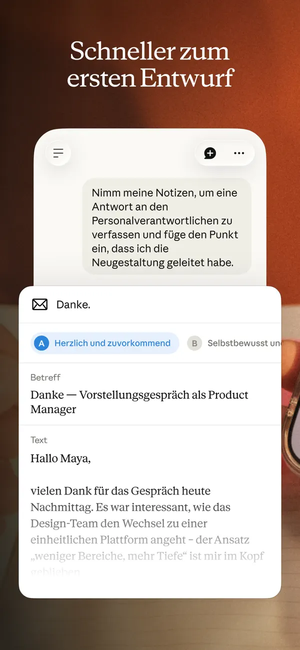 Claude - Anthropic iPhone App Screenshot 8 – Produktivität
