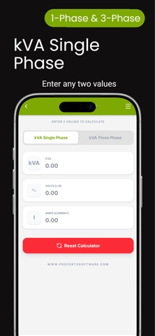 kVA Calculator Screenshot 2 of 4