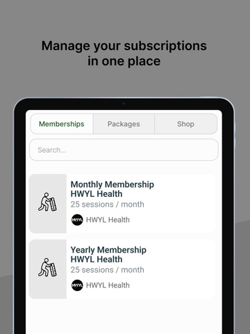 Hwyl Health iPad screenshot