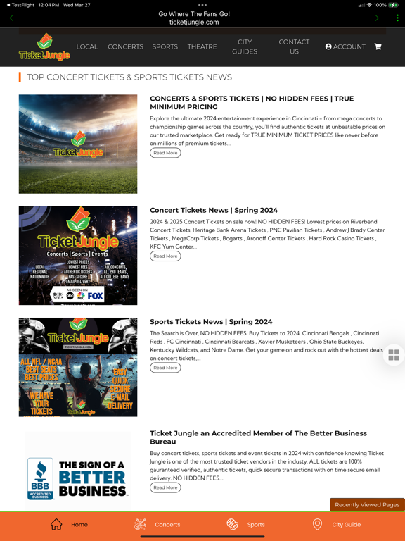 Ticket Jungle iPad screenshot 5 - Entertainment app