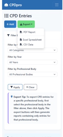 CPDpro screenshot