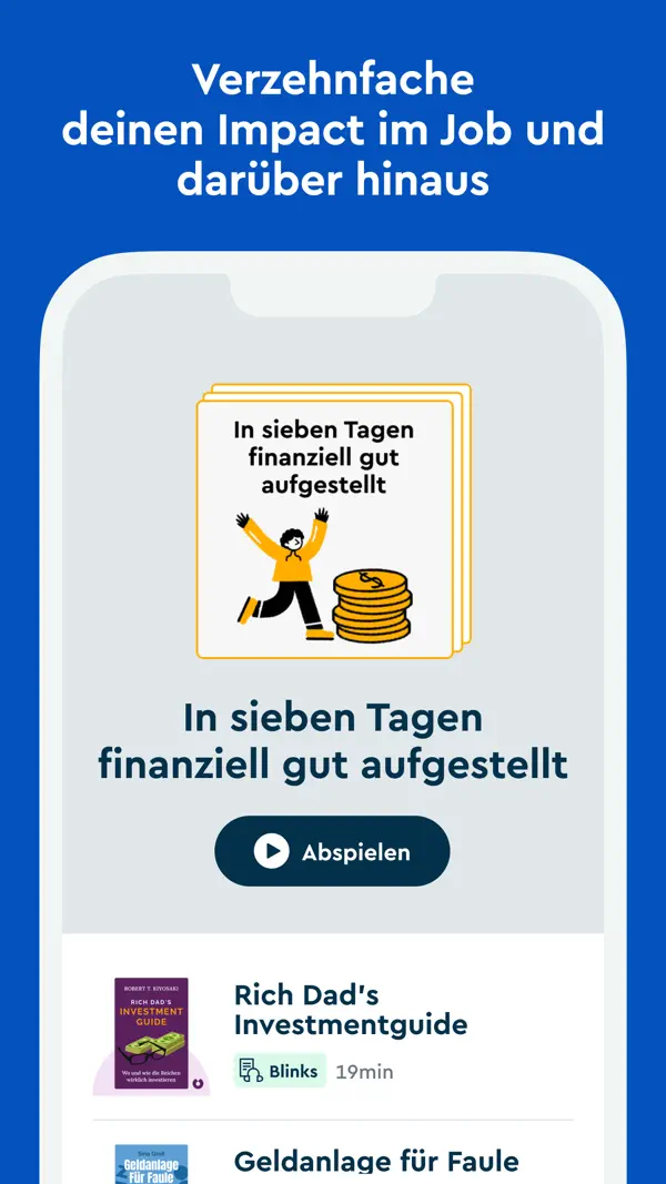 Blinkist: Book Summaries iPhone App Screenshot 4 – Bildung